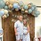 Dusty Blue Balloon Set, 60Pcs 12 Inch Slate Baby Blue White Sand Latex Balloon with Metallic Confetti Champagne Gold Helium Balloons for Birthday Party Baby Bridal Shower Boho Decortaions Supplies